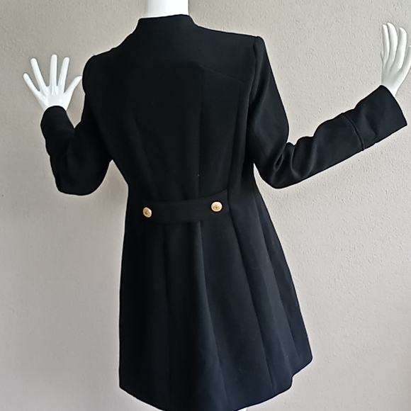 Forever New Black coat with gold buttons size 12 - Picture 8 of 12